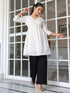 Off White Pure Cotton Schiffli A-line Tunic